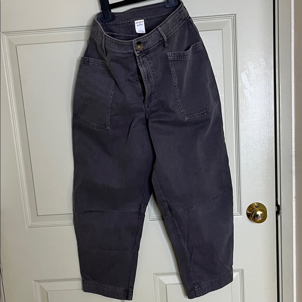 Melrose and Market Charcoal Cotton Barrel Jean